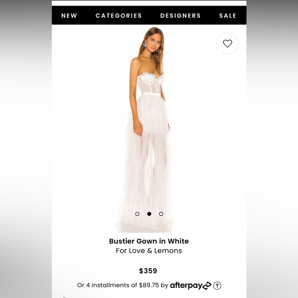 For Love & Lemons Bustier Gown Tulle Dress - Bridal or Bachelorette Party Outfit